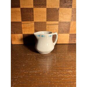 Shenango Restaurant Ware Creamer Blue and White , Chip on spout